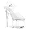 Pleaser - ESTEEM708 Sandale à bride à la cheville, Pole dance chaussures - Chaussures de pole dance - Transparent Product image